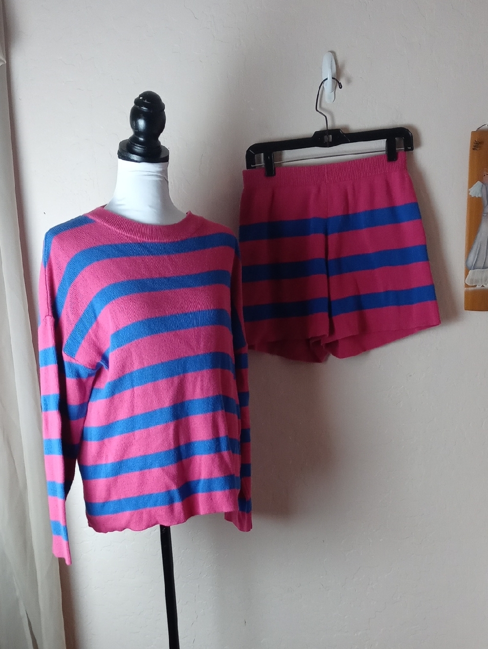Merokeety Striped Pink and Blue Lounge Set - Women's Intimates & Sleepwear